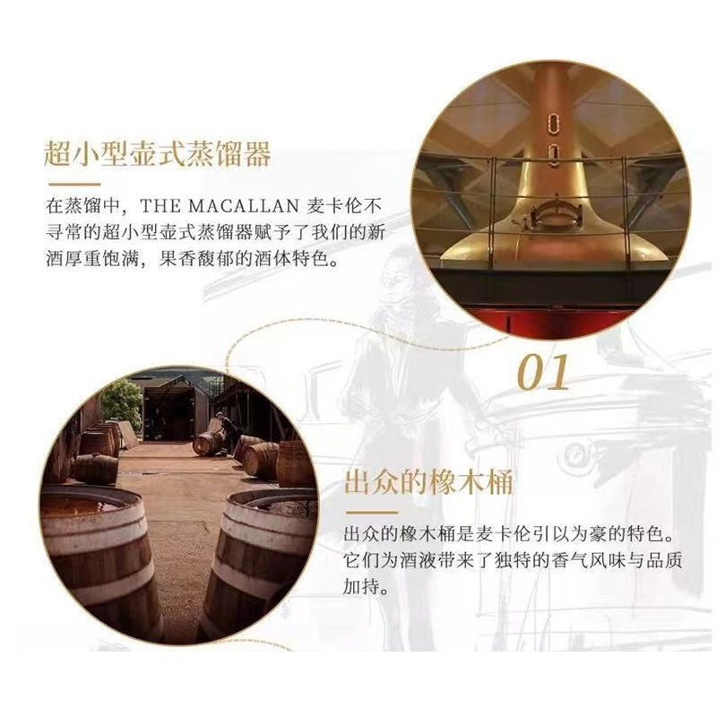 The Macallan 12 Years Old Double Cask Single Malt Scotch Whisky – 700ml 
麦卡伦 12年双桶蓝钻单一麦芽威士忌 – 700ml
 ABV (酒精度): 40%